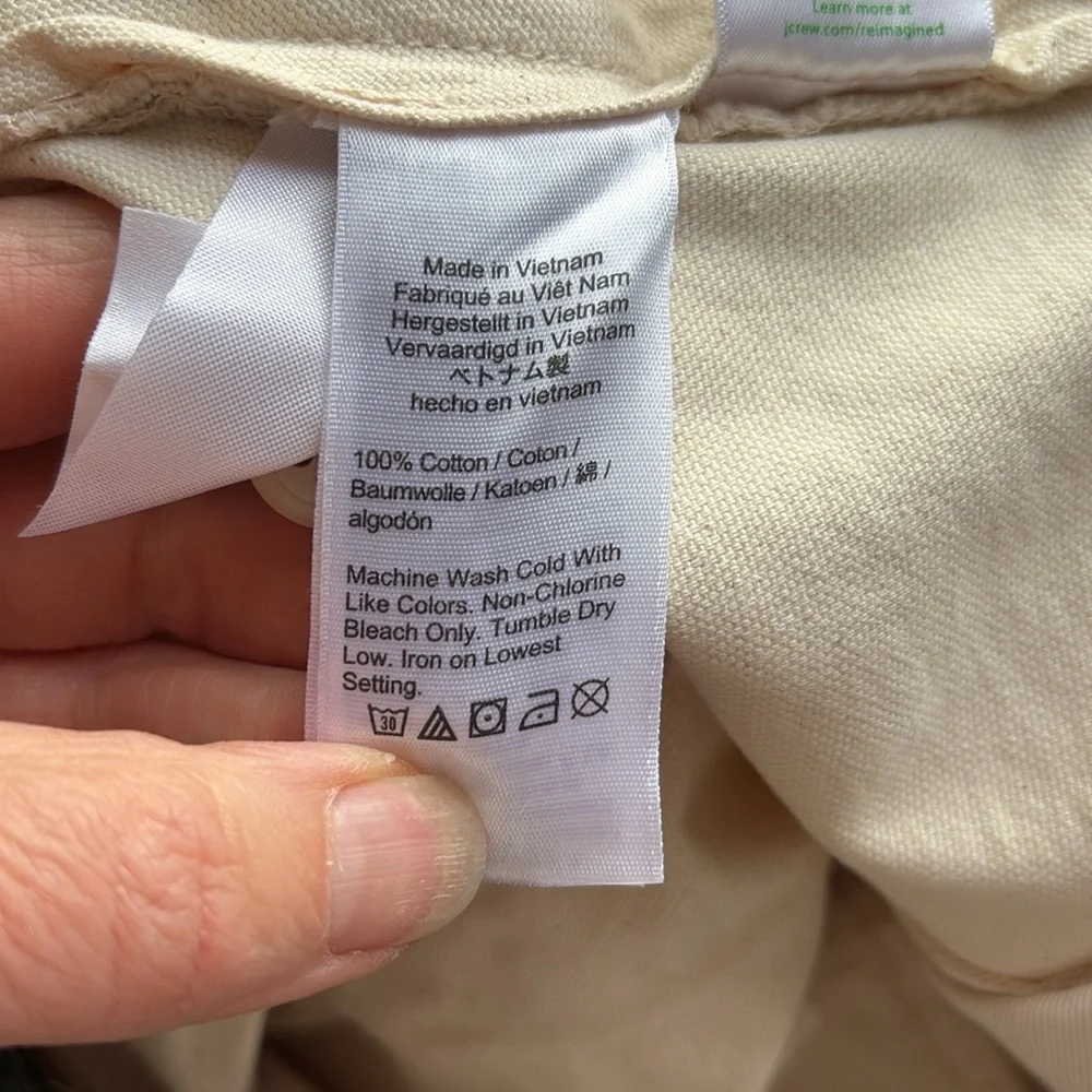 J. Crew Cream Chino Pants